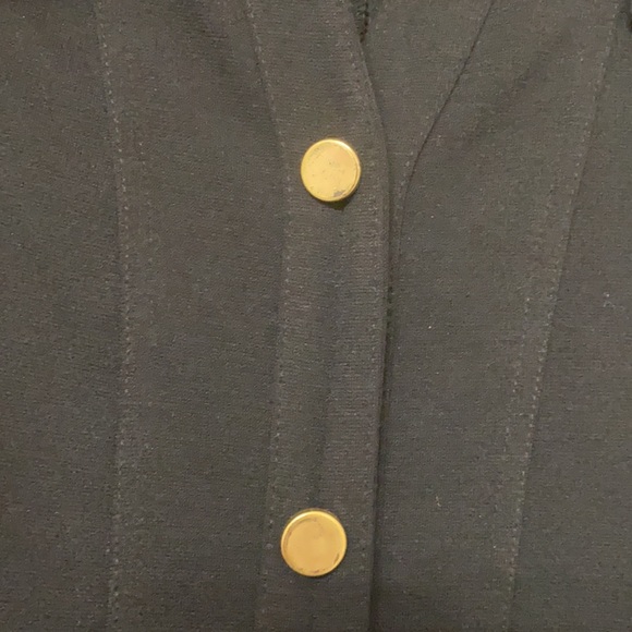 Suzy Shier black belted short sleeve dress with gold button (Size M) - Picture 3 of 4